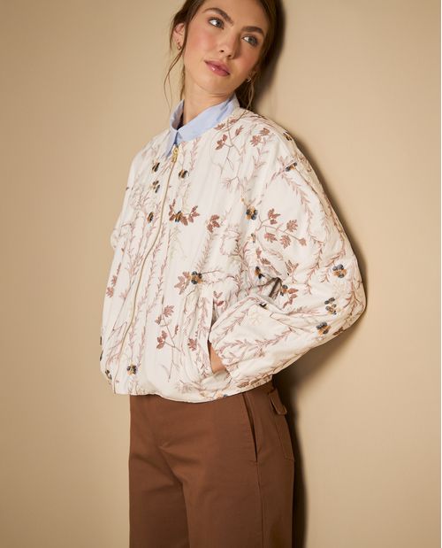 Chaqueta bomber bordada silueta relajada