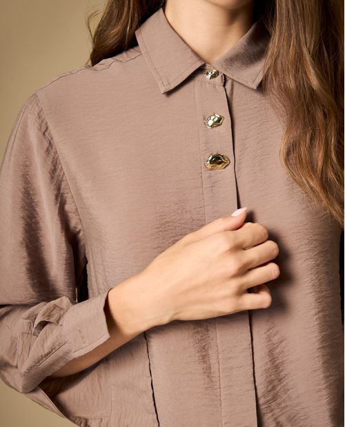 Camisa camisera manga larga con caída fluida