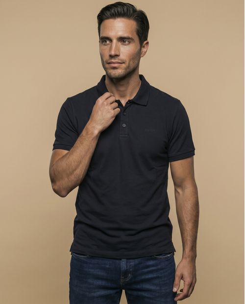 Polo manga corta en tejido piqué con logo bordado para hombre