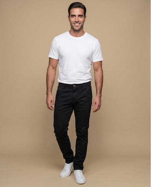 Pantalón Slim Hombre Color Sólido