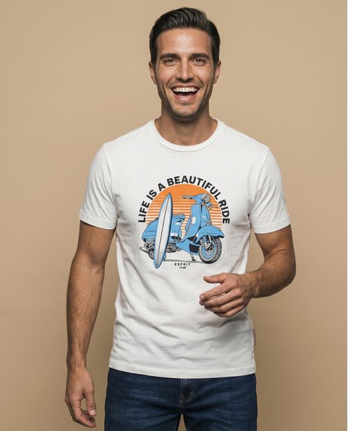 Camiseta básica manga corta con costura trasera para hombre