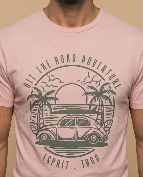 Camiseta básica manga corta con cuello redondo para hombre