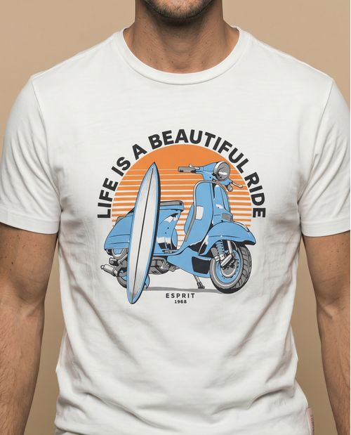 Camiseta básica manga corta con costura trasera para hombre