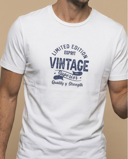 Camiseta manga corta con estampado gráfico vintage para hombre