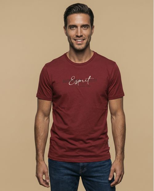 Camiseta manga corta con estampado tipográfico para hombre