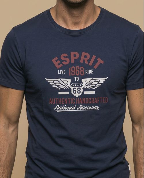 Camiseta manga corta con estampado gráfico estilo vintage para hombre