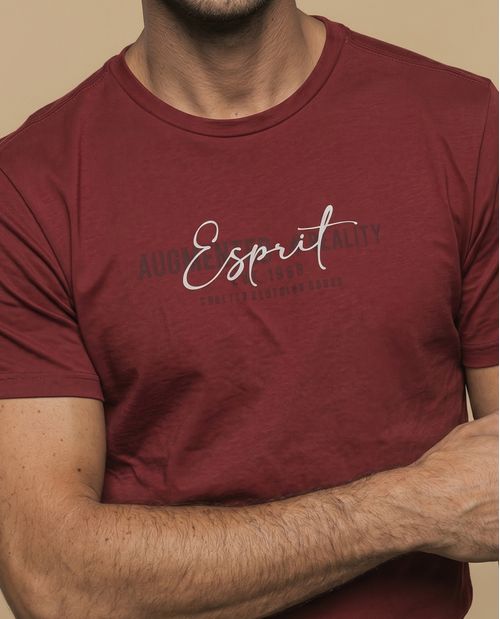 Camiseta manga corta con estampado tipográfico para hombre