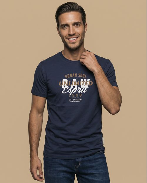Camiseta manga sisa estampada