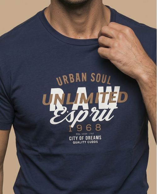 Camiseta manga sisa estampada