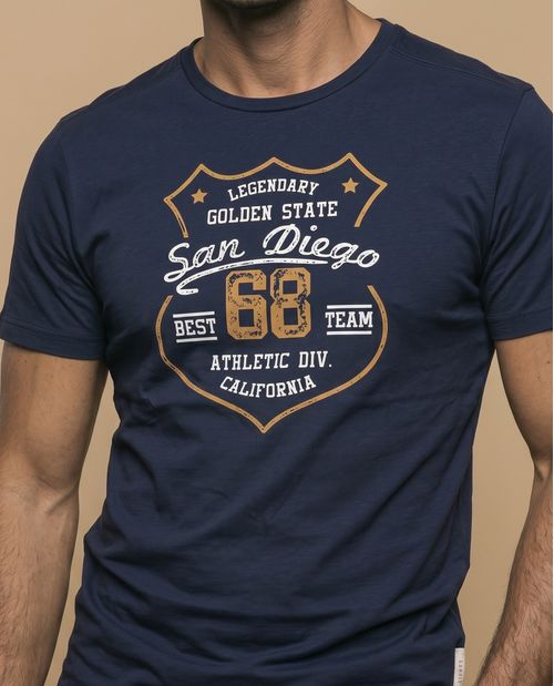 Camiseta básica manga corta con cuello redondo para hombre