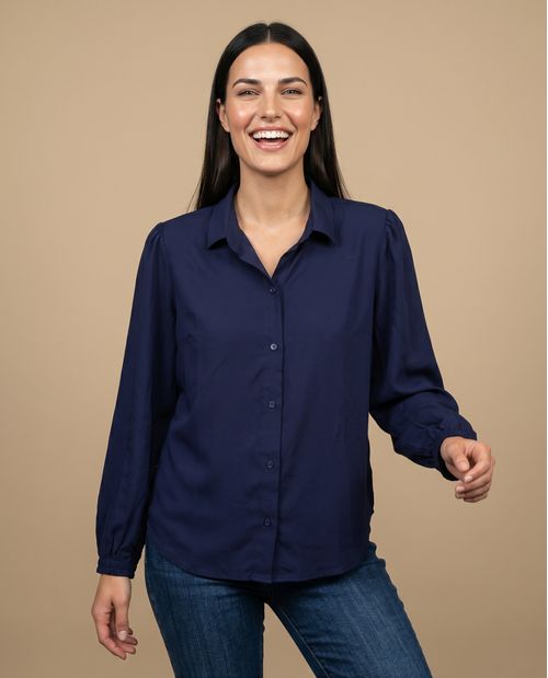 Camisa manga larga cuello camisero