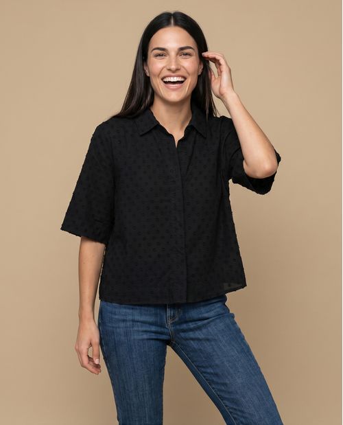 Camisa Manga 3/4 Negra