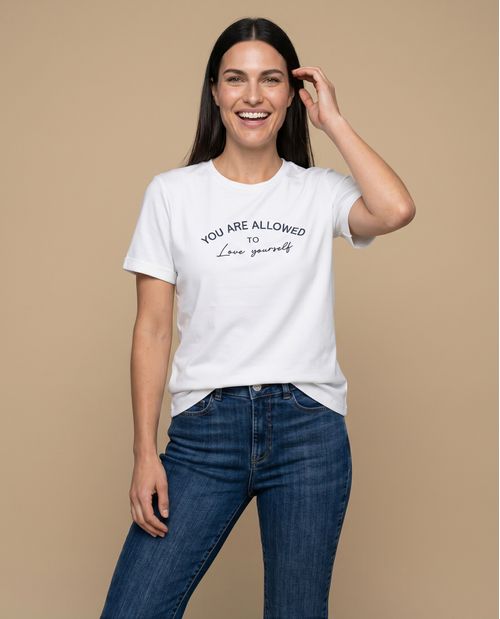 Camiseta manga corta texto impreso
