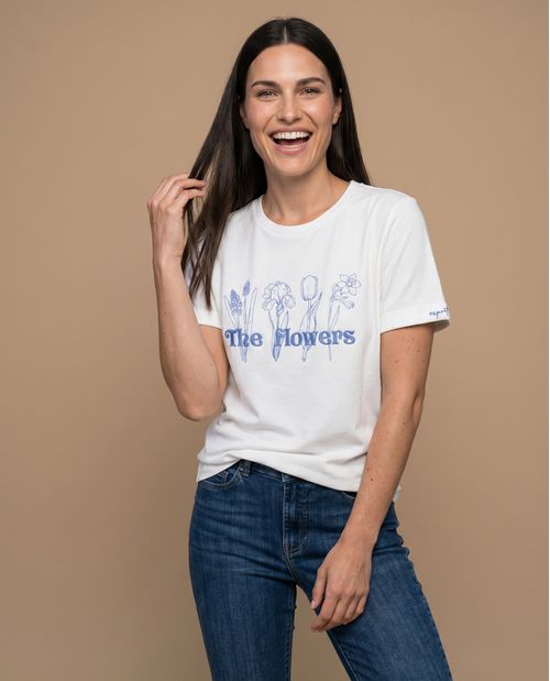 Camiseta con estampado floral
