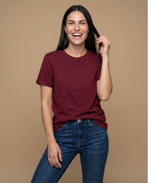 Camiseta Borgoña Manga Corta