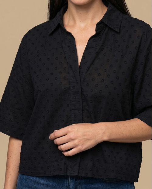 Camisa Manga 3/4 Negra