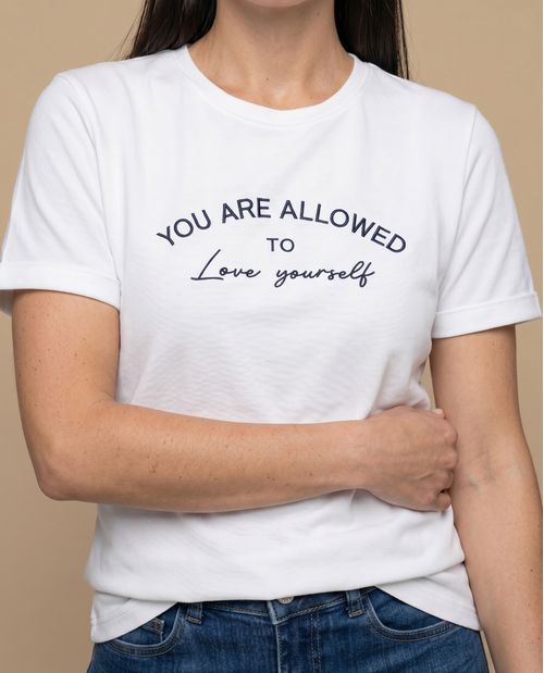 Camiseta manga corta texto impreso
