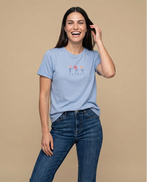 Camiseta manga corta flores 'LOVELY'