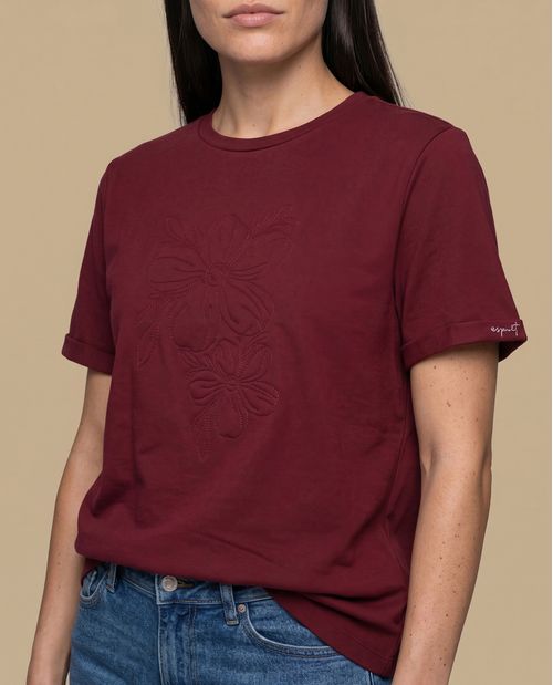 Camiseta Borgoña Manga Corta