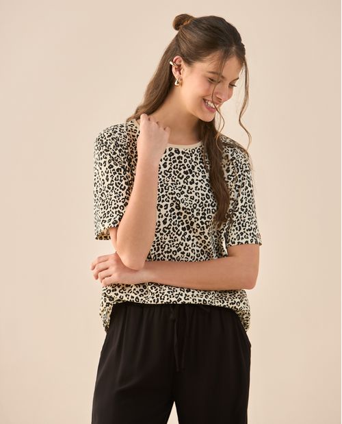 Camiseta animal print femenina
