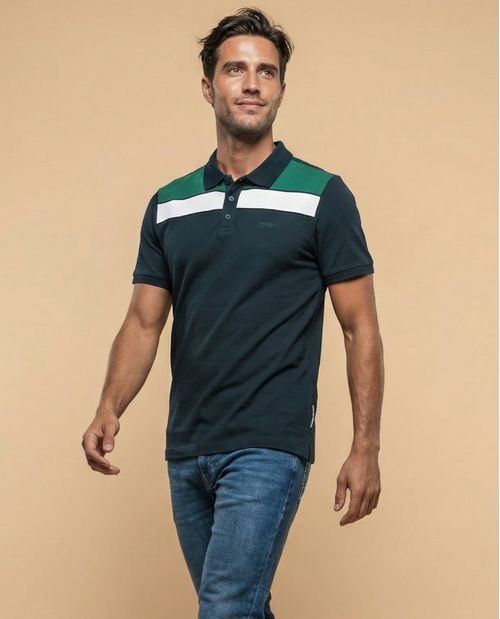 Polo Hombre Rayas Azul