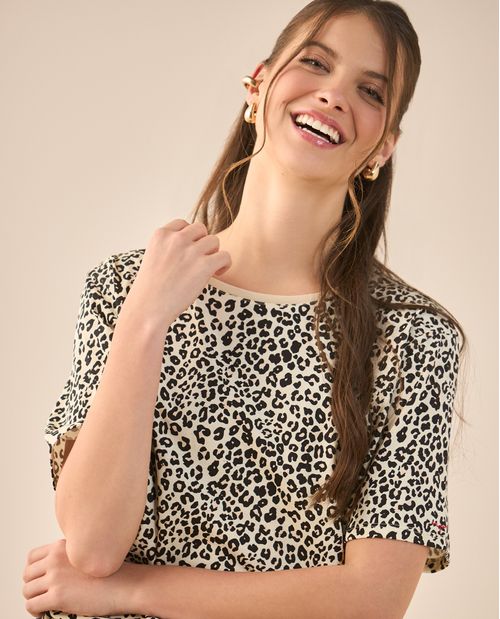 Camiseta animal print femenina