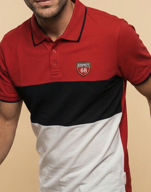 Polo manga larga bloques color
