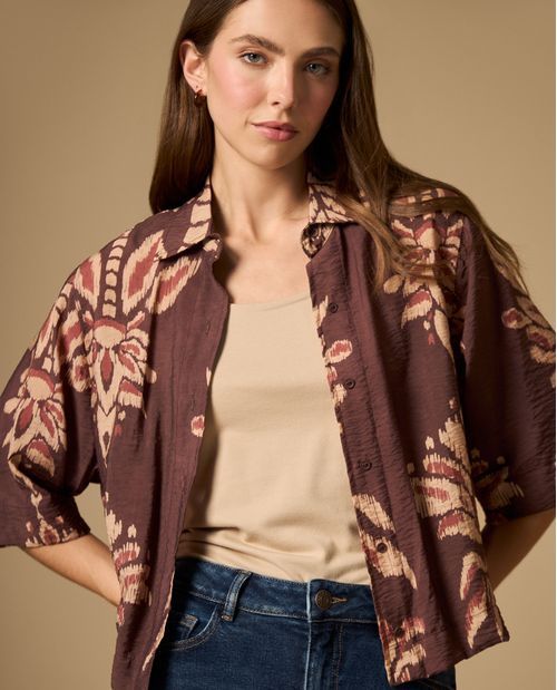 Camisa manga 3/4 estampada