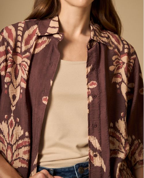 Camisa manga 3/4 estampada