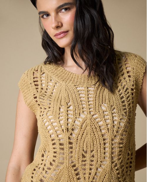Camiseta crochet manga sisa