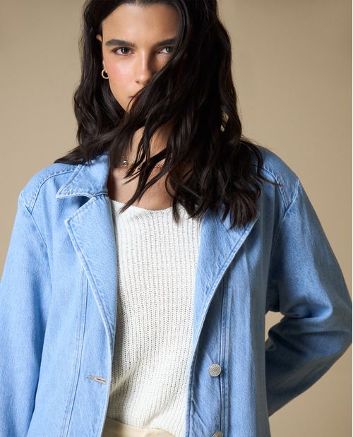 Chaqueta denim ligera mujer