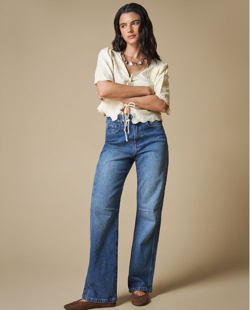 Jeans Straigth Azul Medio