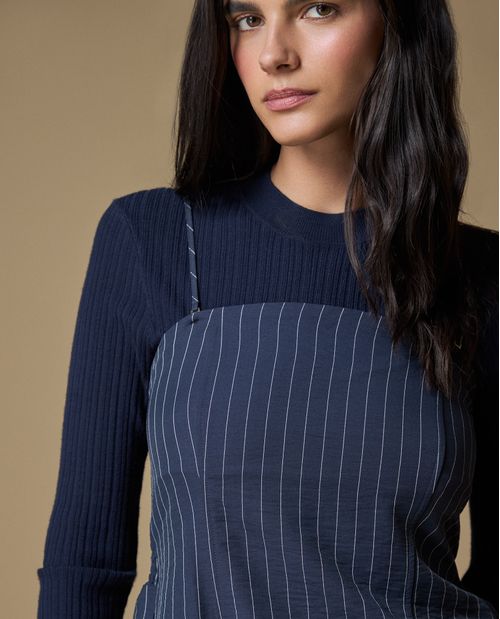 Camisa Strapless de Rayas