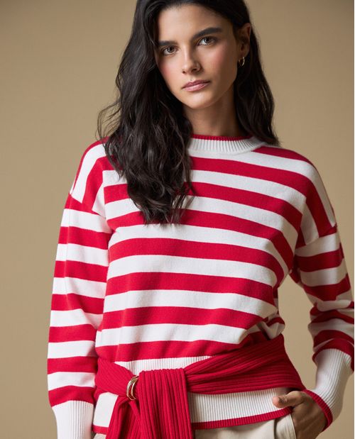 Sueter tejido cuello redondo