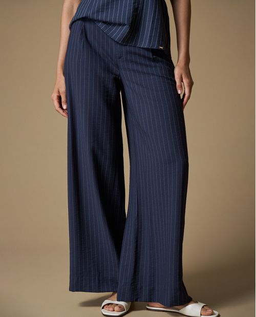 Pantalón Wide Leg Raya Preteñido
