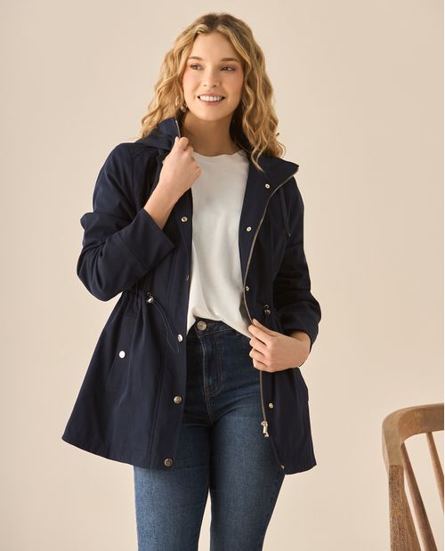 Chaqueta con capucha y cintura ajustable