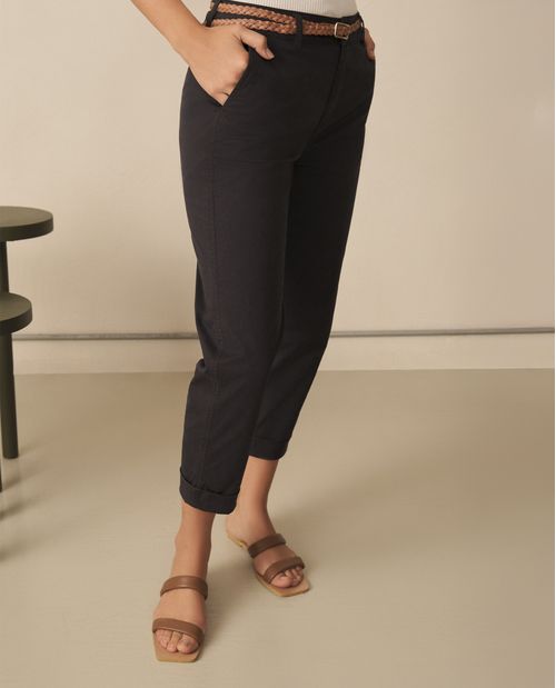 Pantalón bota recta de tiro alto
