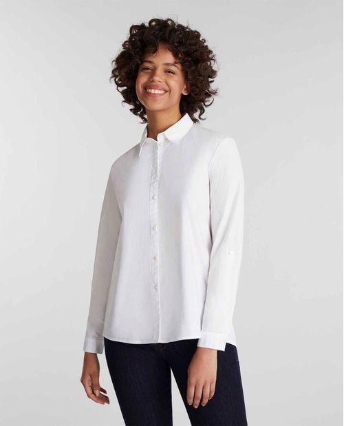 Camisa básica con ruedo asimétrico