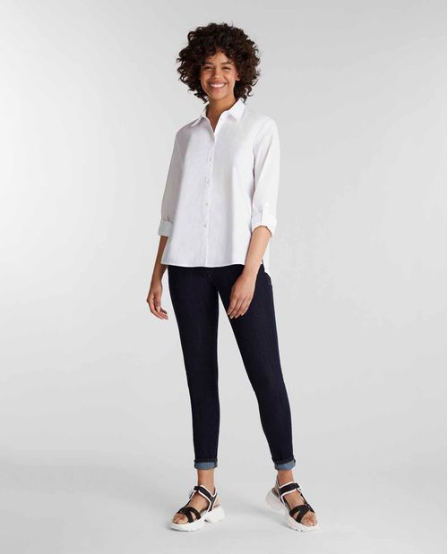 Camisa básica con ruedo asimétrico