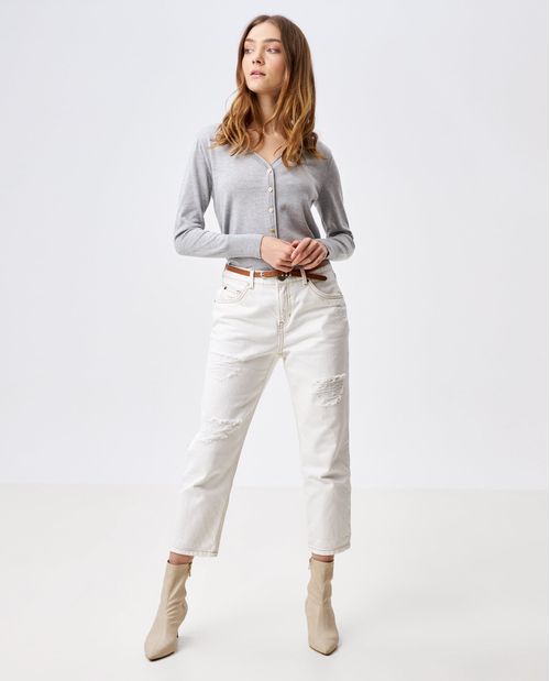 Cárdigan esencial jaspeado